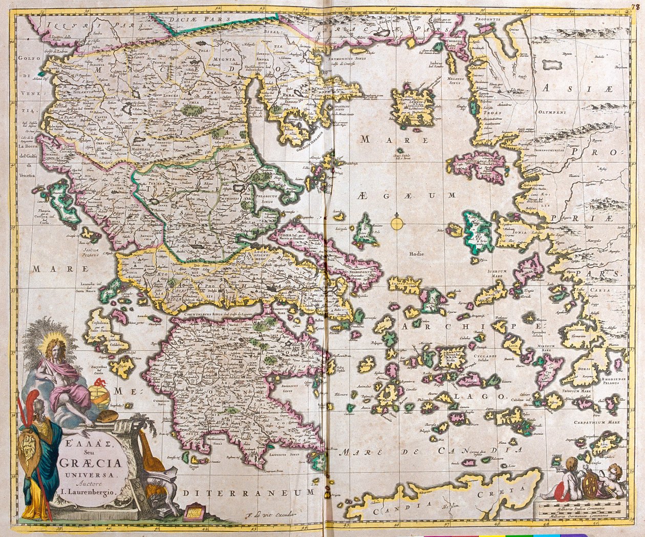 Mapa de Grecia de Frederick de Wit