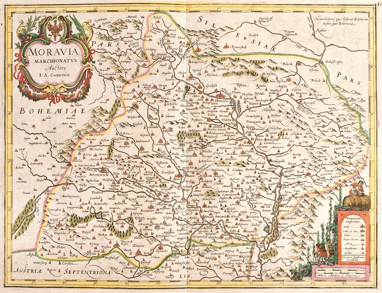 Mapa de Moravia (República Checa) de Frederick de Wit