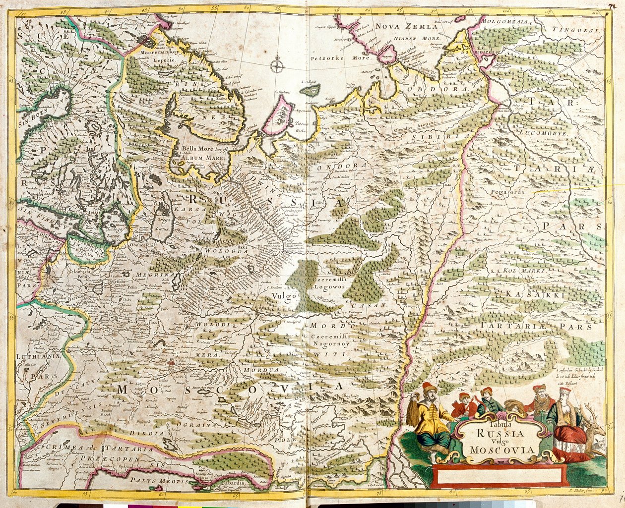 Mapa de Rusia, alrededor de la ciudad de Moscú de Frederick de Wit