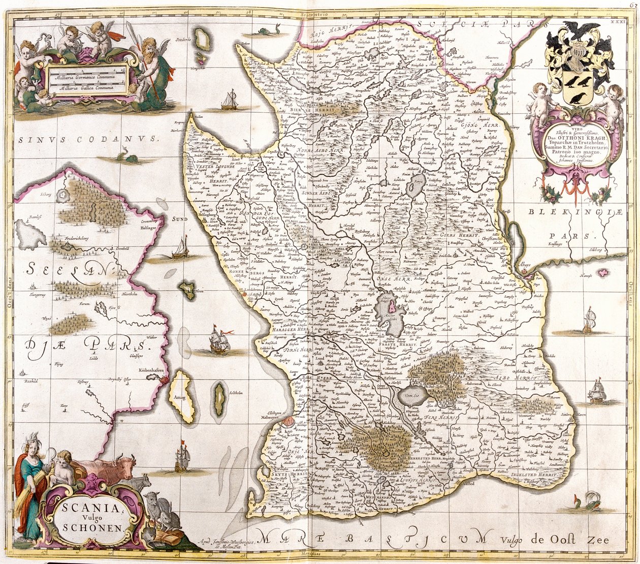 Mapa de Escania (Suecia) de Frederick de Wit