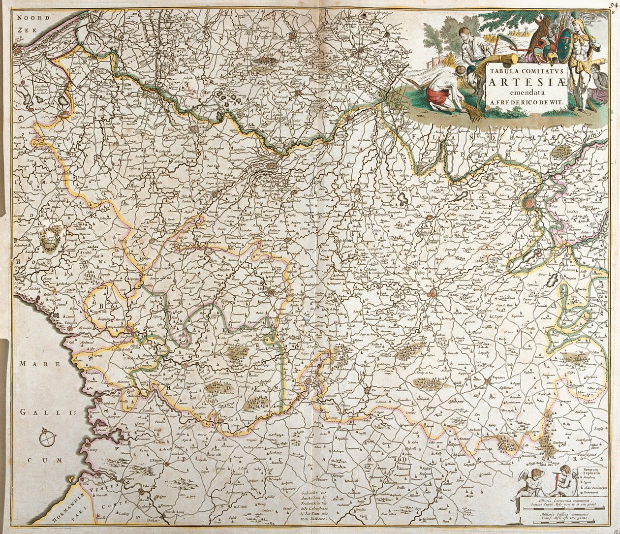 Mapa del Condado de Artois (Francia) de Frederick de Wit