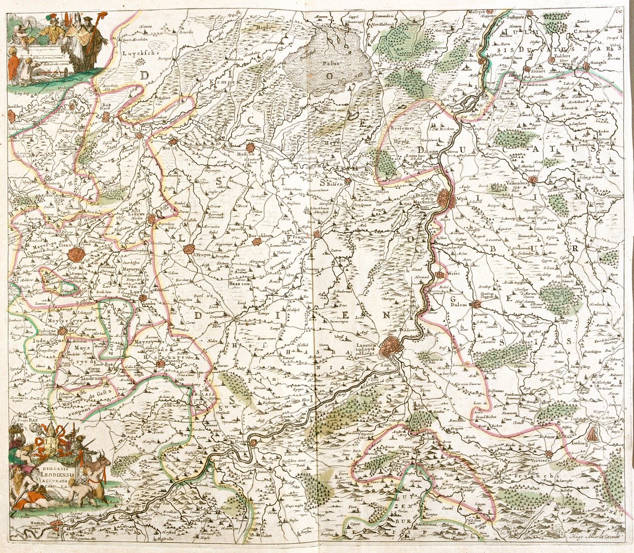 Mapa de la Diócesis de Lieja (Bélgica) de Frederick de Wit