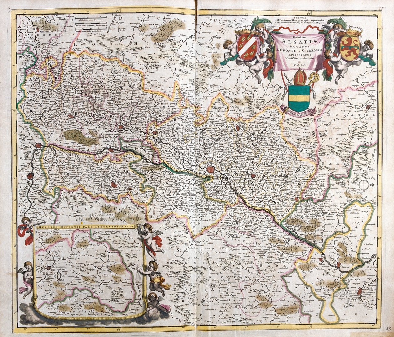 Mapa del Ducado de Alsacia (Francia) de Frederick de Wit