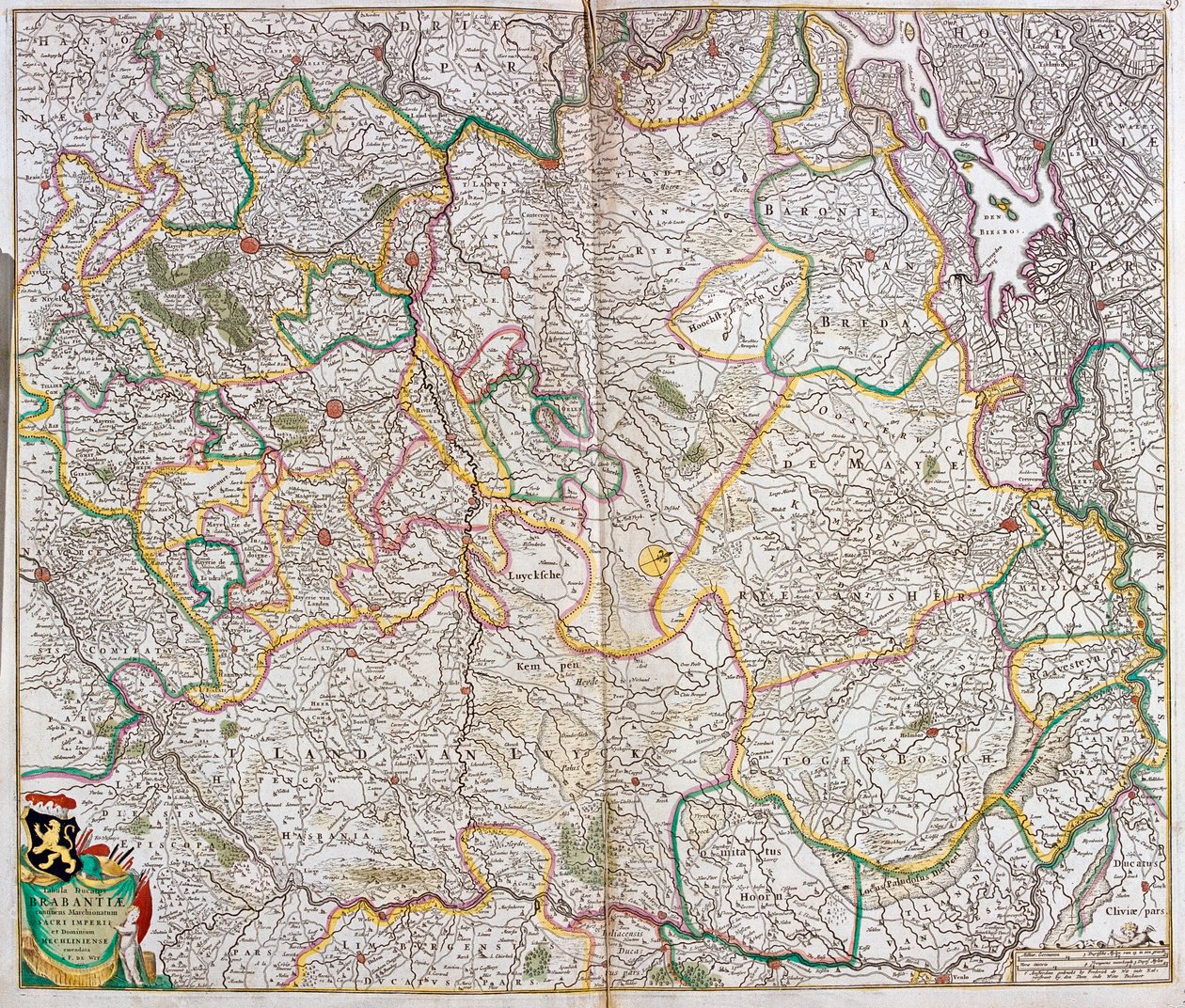 Mapa del Ducado de Brabante (Bélgica, Países Bajos) de Frederick de Wit