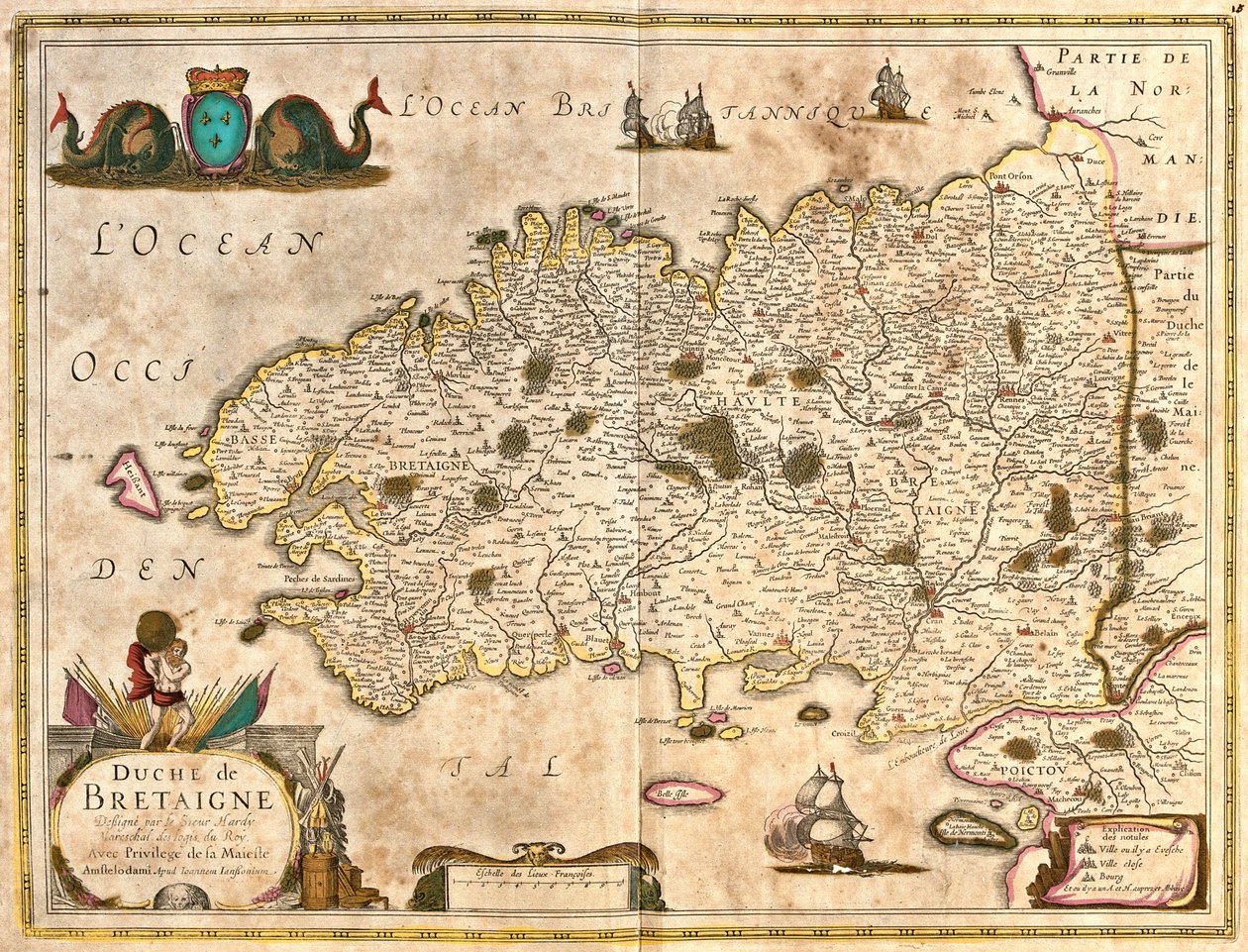 Mapa del Ducado de Bretaña, Francia de Frederick de Wit
