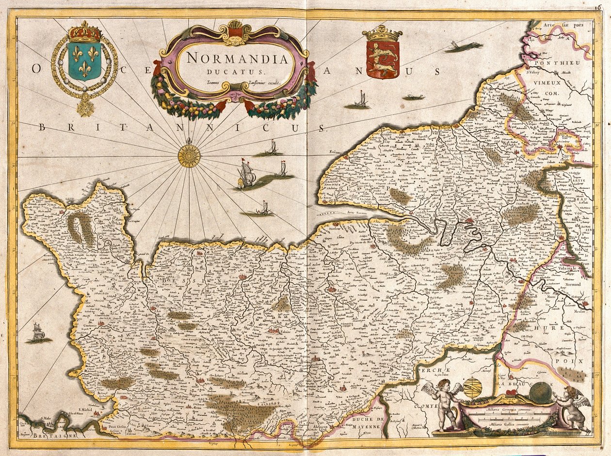 Mapa del Ducado de Normandía (Francia) de Frederick de Wit