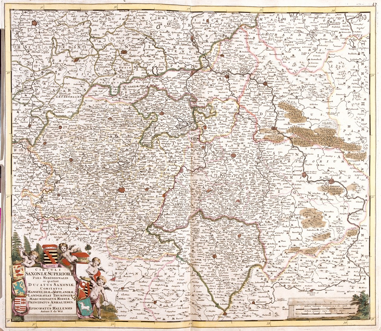 Mapa del Ducado de Sajonia (Alemania) de Frederick de Wit
