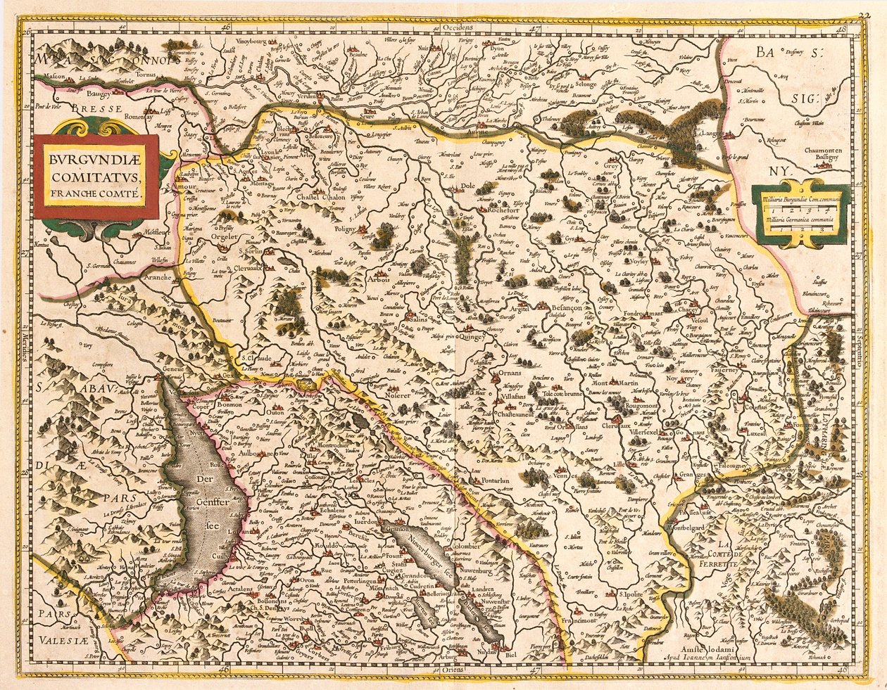 Mapa del Franco Condado (Francia) de Frederick de Wit