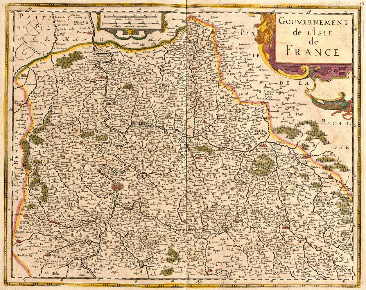 Mapa de la Isla de Francia (Francia) de Frederick de Wit