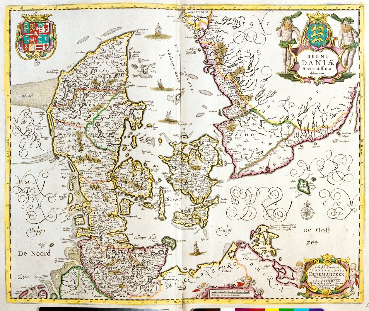 Mapa del Reino de Dinamarca de Frederick de Wit