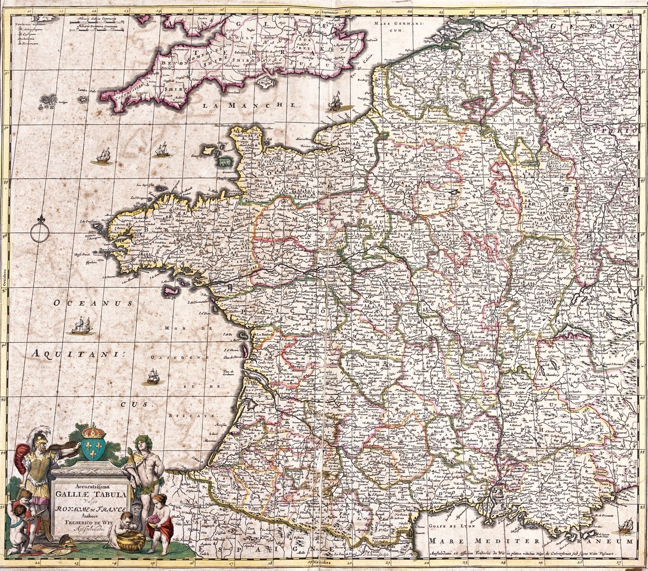 Mapa del Reino de Francia de Frederick de Wit