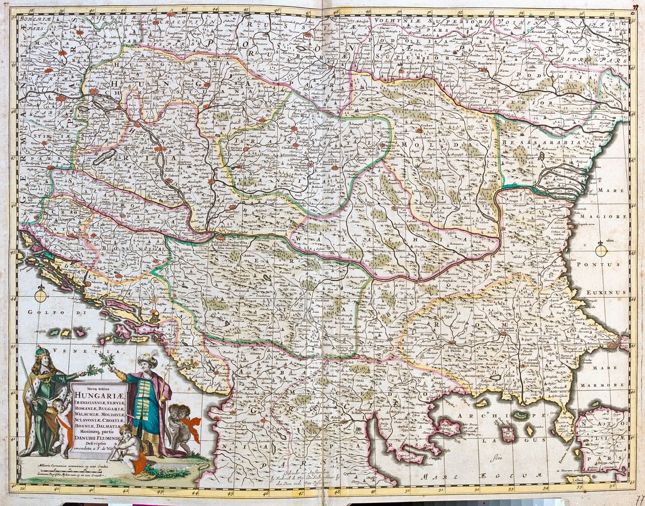 Mapa del Reino de Hungría de Frederick de Wit