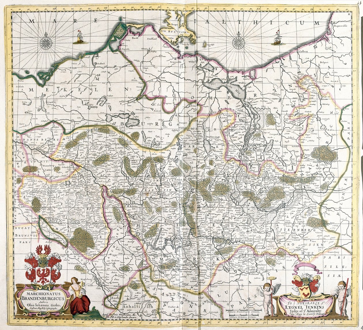Mapa del Margraviato de Brandeburgo (Alemania) de Frederick de Wit