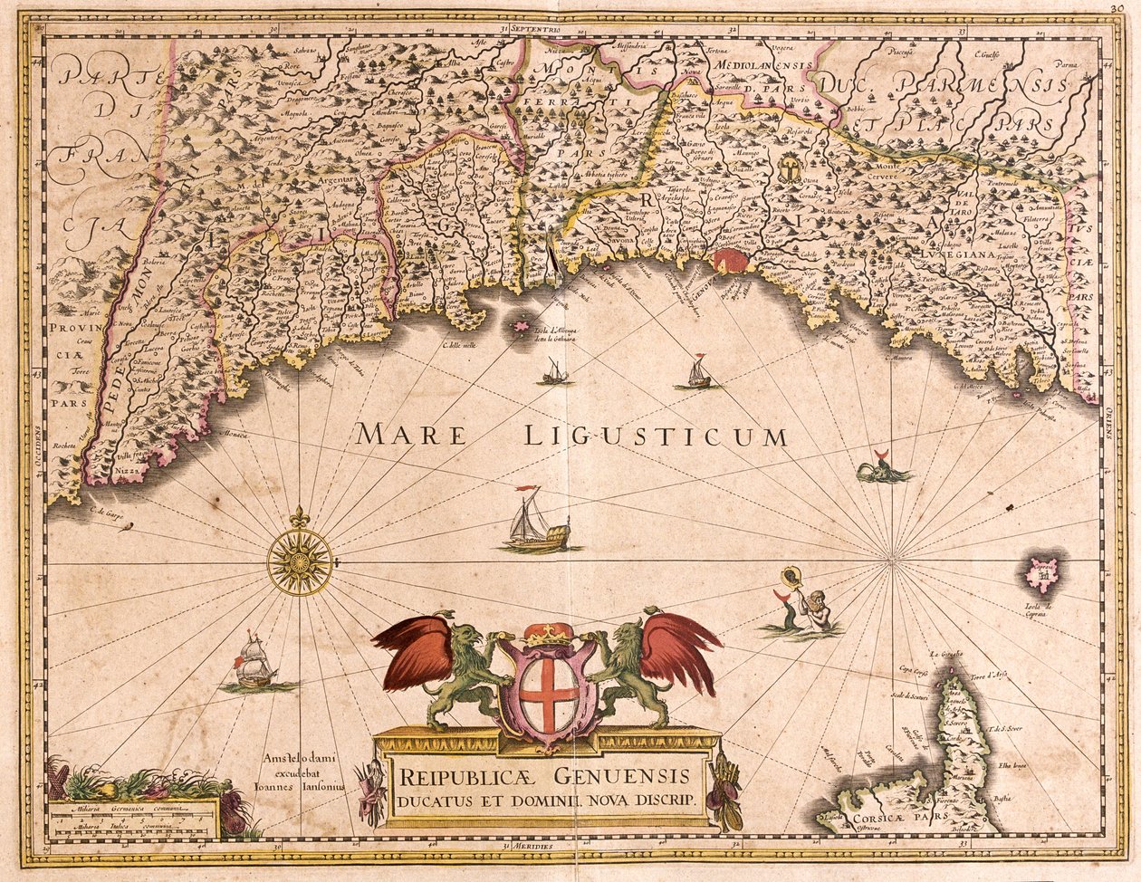 Mapa de la República de Génova (Italia) de Frederick de Wit