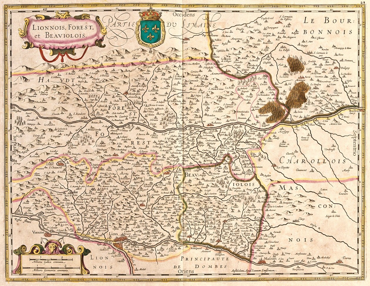Mapas de territorios Lyon y Beaujolais (Francia) de Frederick de Wit