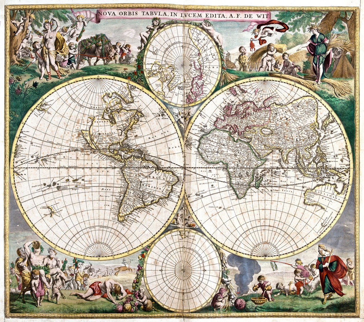 Planisferio del Mundo de Frederick de Wit