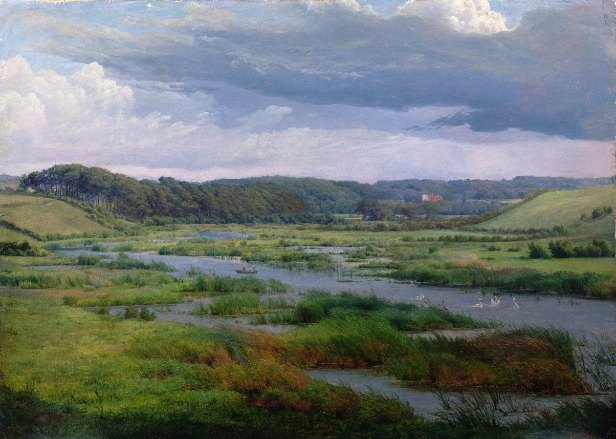 Paisaje cerca de Ribe, Dinamarca de Frederik Kiaerskou