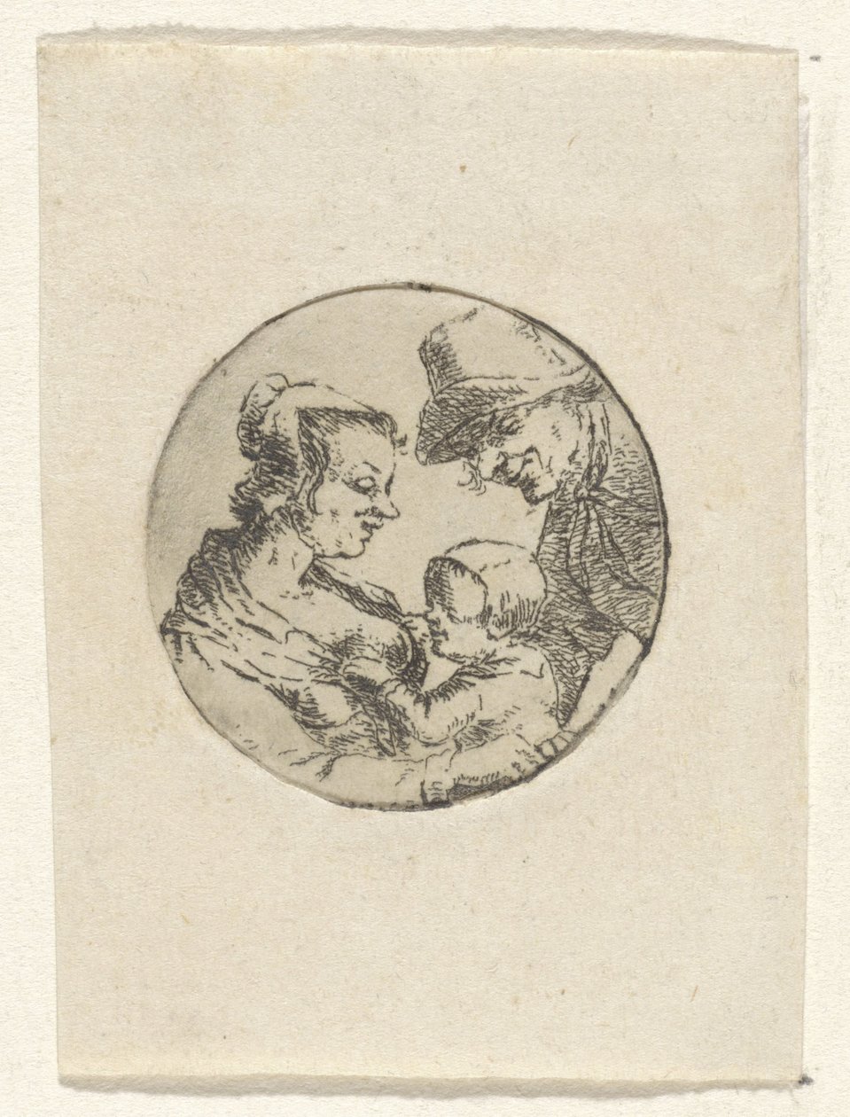 hombre y mujer con niño de Frederik Hendrik Weissenbruch