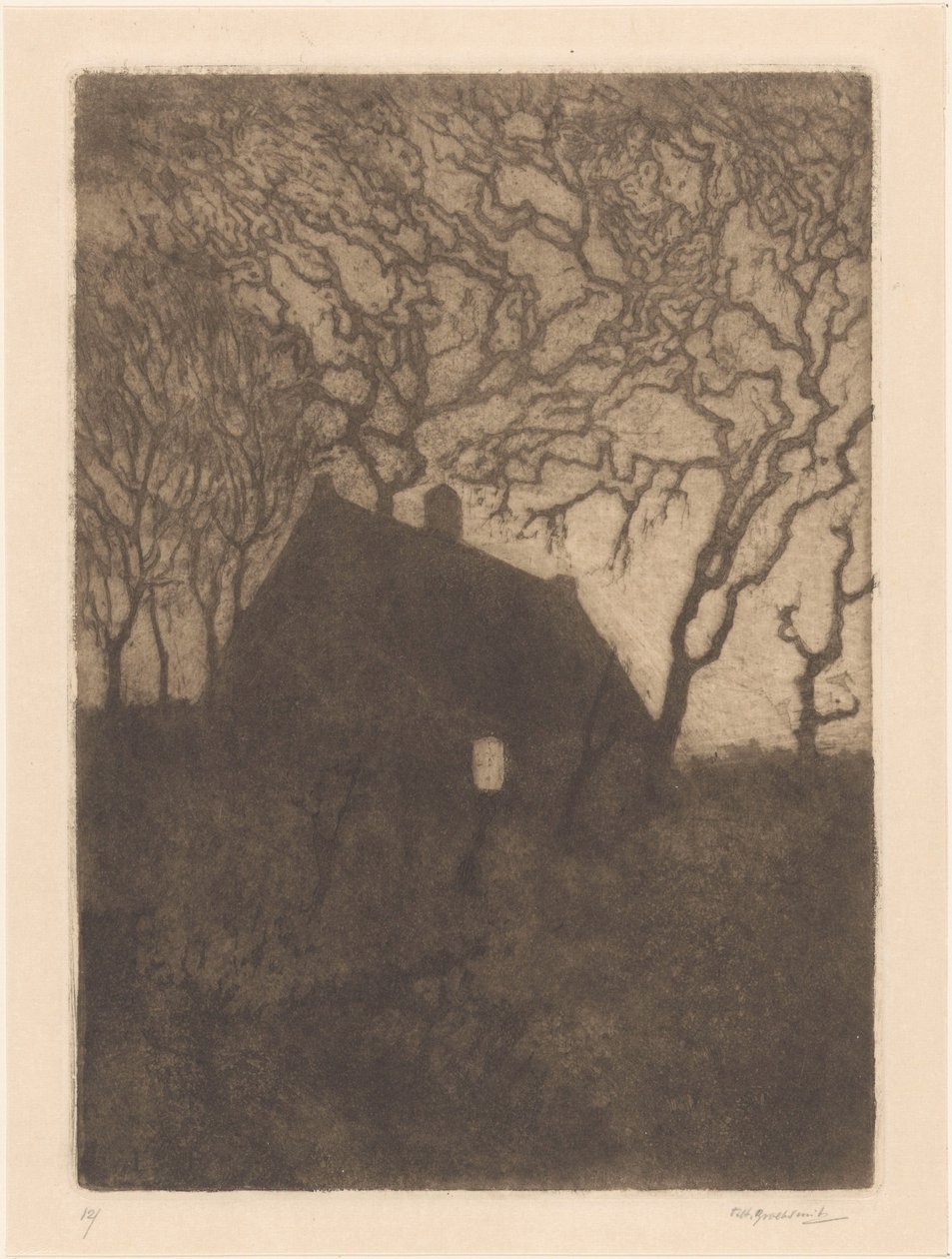 Casa de noche de Frederika Henriëtte Broeksmit (signed by artist)