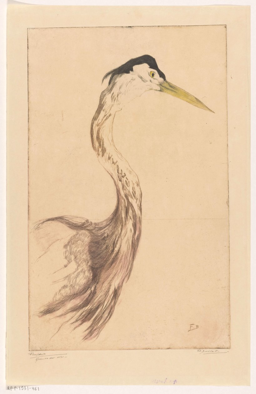 Heron de Frederika Henriëtte Broeksmit (signed by artist)