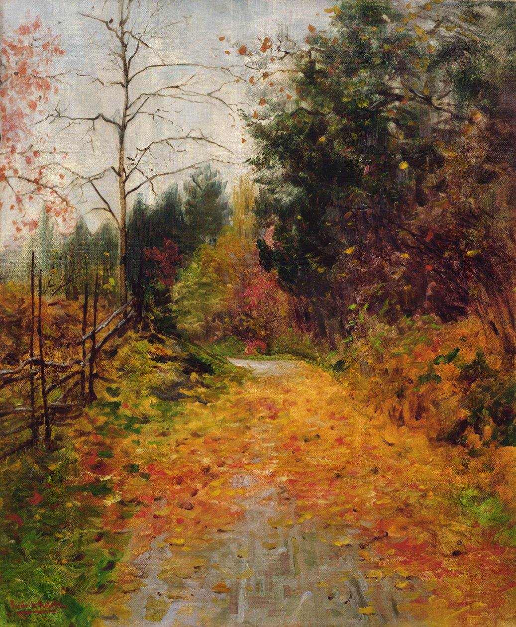 Sujeto de otoño (óleo sobre lienzo) de Fredrik Kolstoe