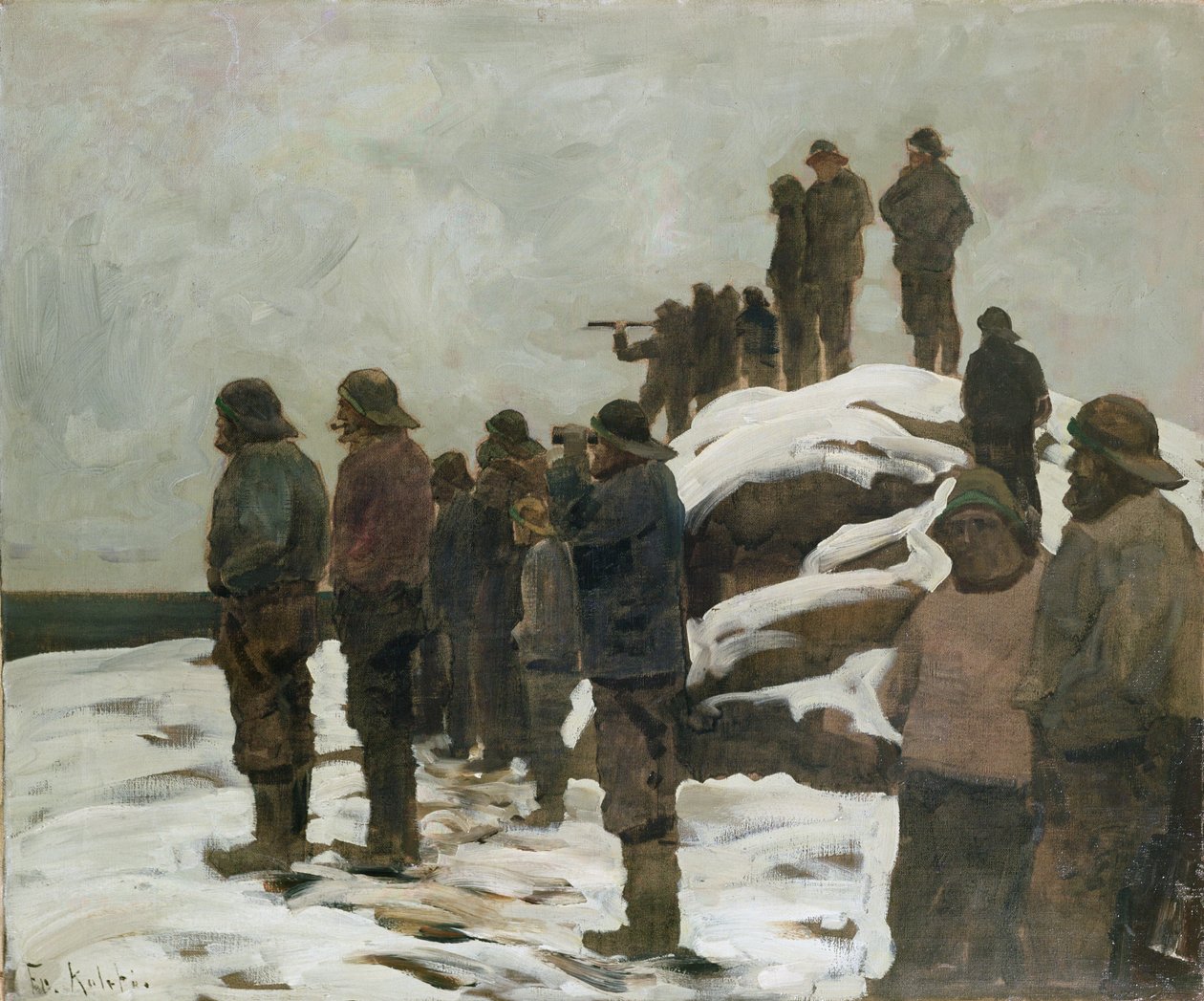 Pescadores (óleo sobre lienzo) de Fredrik Kolstoe
