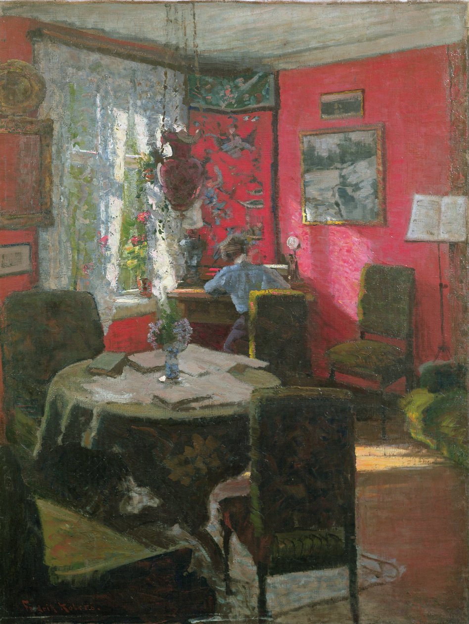 Interior (óleo sobre lienzo) de Fredrik Kolstoe