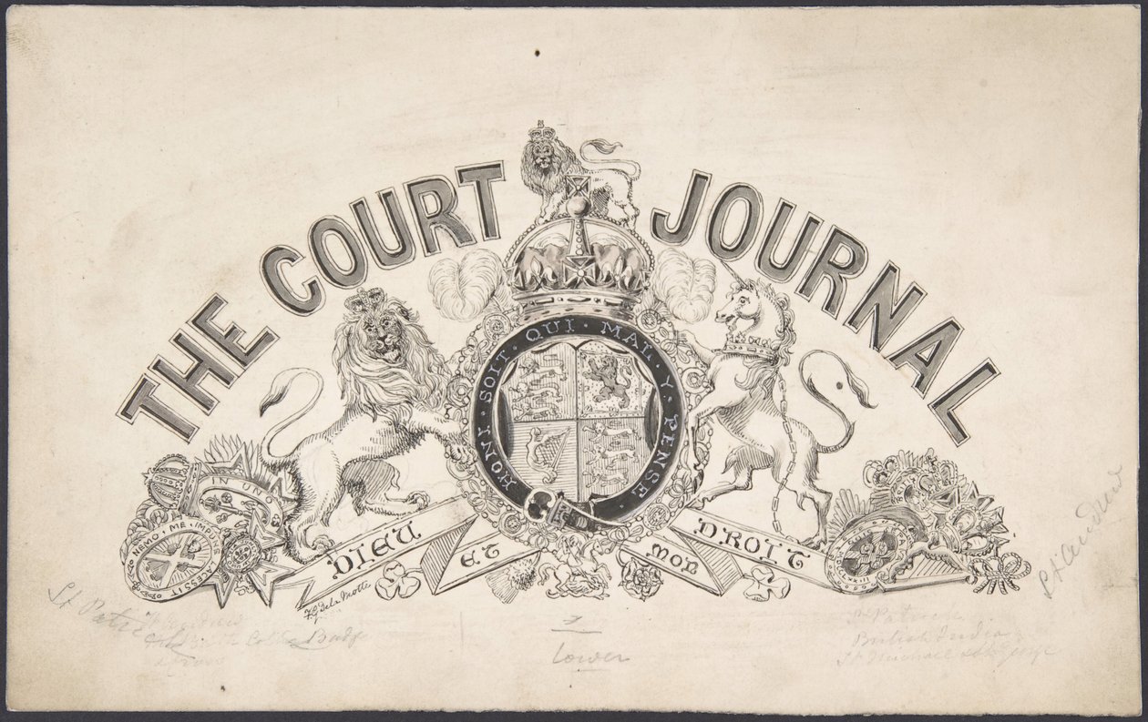 Diseño de la portada para The Court Journal de Freeman Gage Delamotte