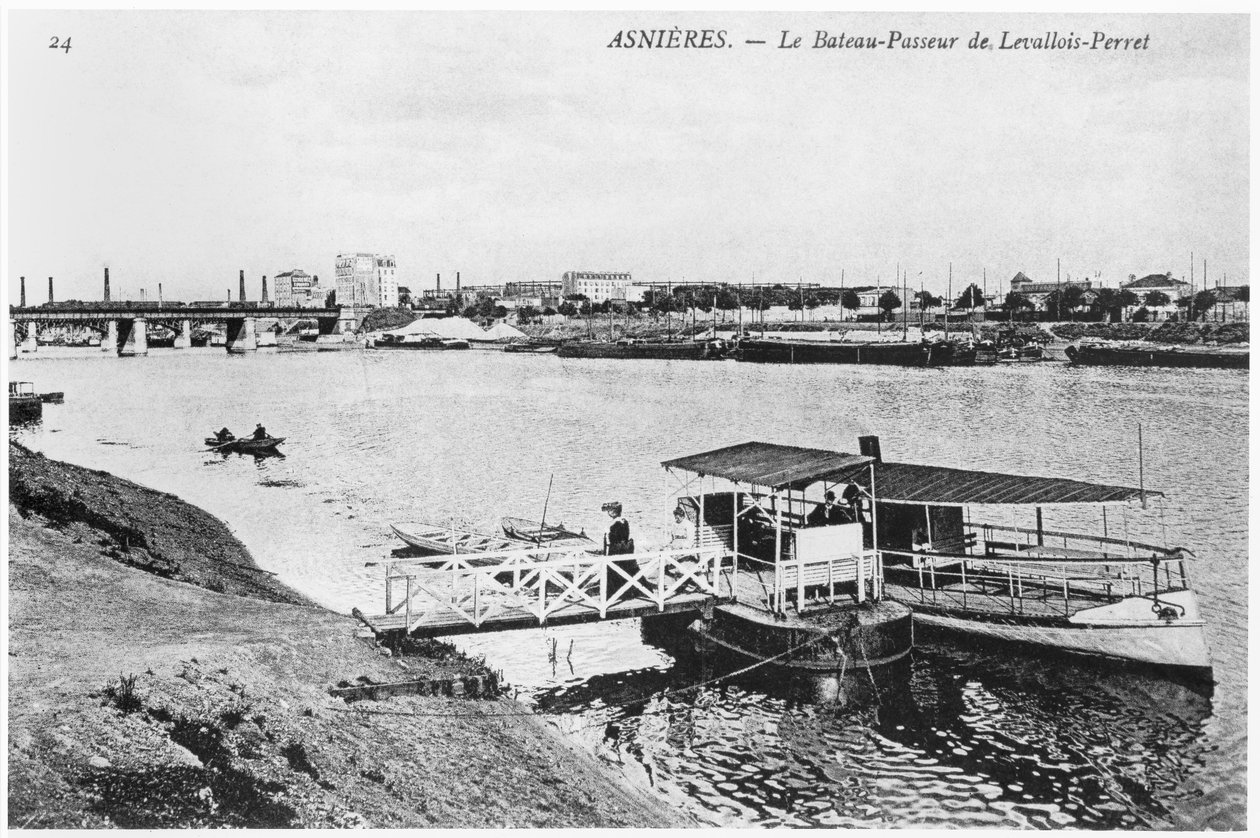 Asnieres, el ferry en Levallois-Perret, c.1900 de French Photographer
