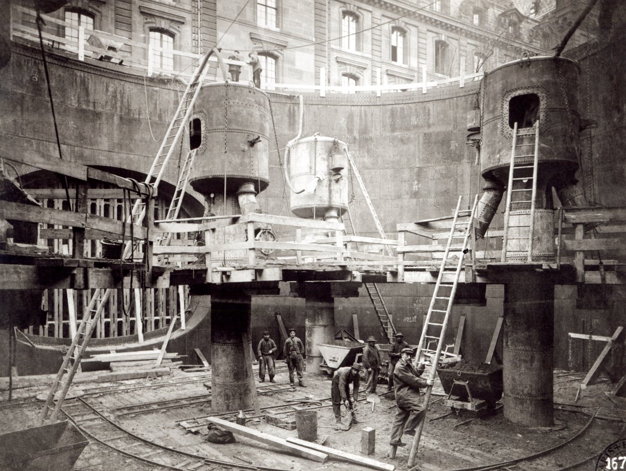 Construcción del metro en París, 18 de enero de 1907 de French Photographer