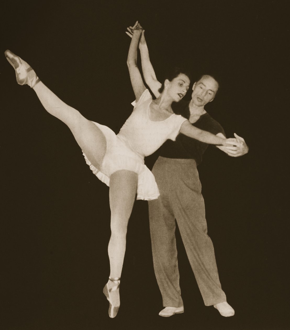 George Balanchine con Tamara Toumanova, del Grand Ballet de Monte-Carlo, 1949 de French Photographer
