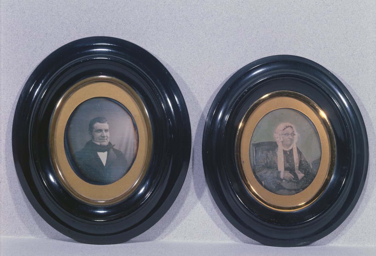 Madre y Padre de Louis Pasteur (1822-95), c.1840-50 (daguerrotipo) de French Photographer