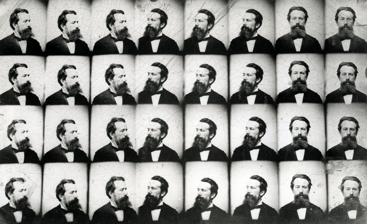 Múltiples retratos de un hombre (ferrotipo) de French Photographer