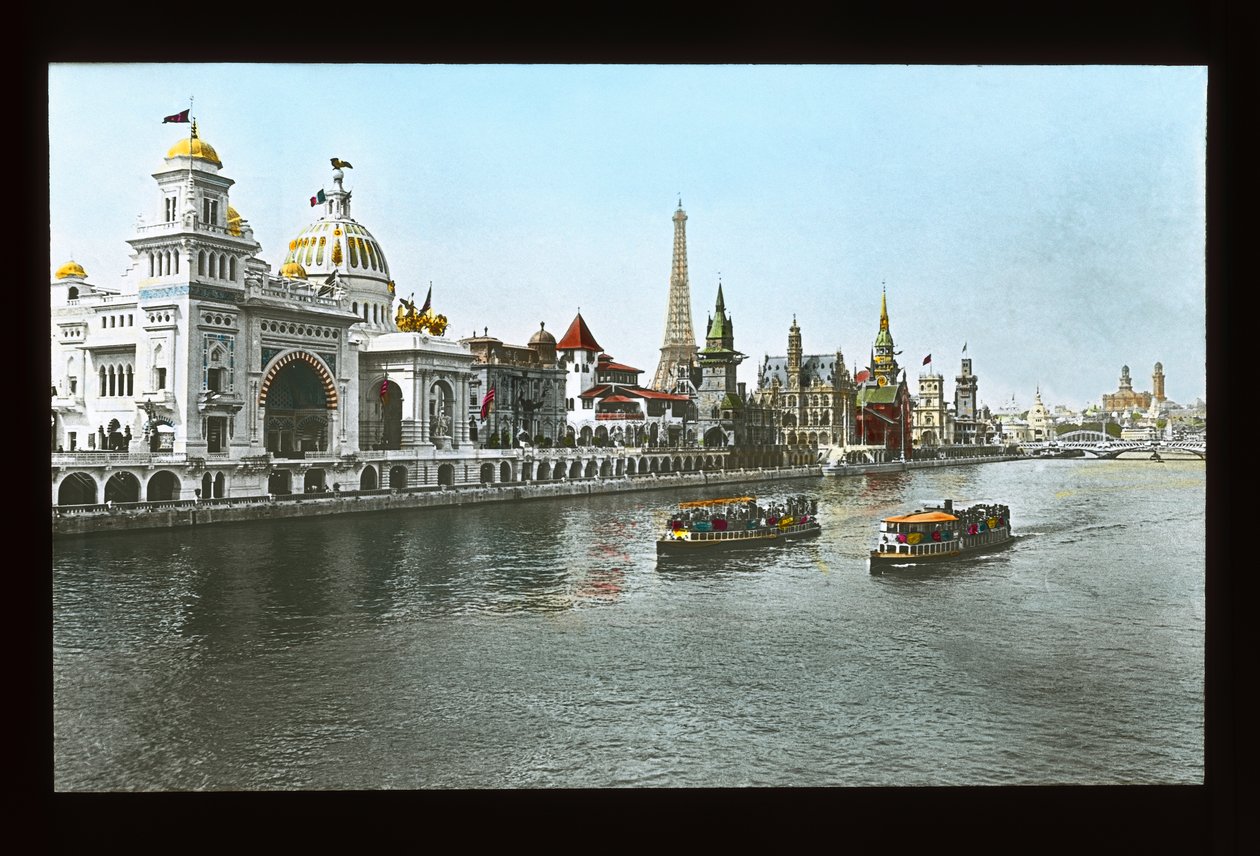 Exposición de París: Quai des Nations, el Pabellón Otomano y el Pabellón de los Estados Unidos, 1900 de French Photographer