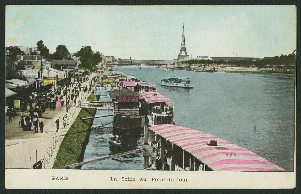 Postal que representa el río Sena en Point-du-Jour, c.1900 de French Photographer