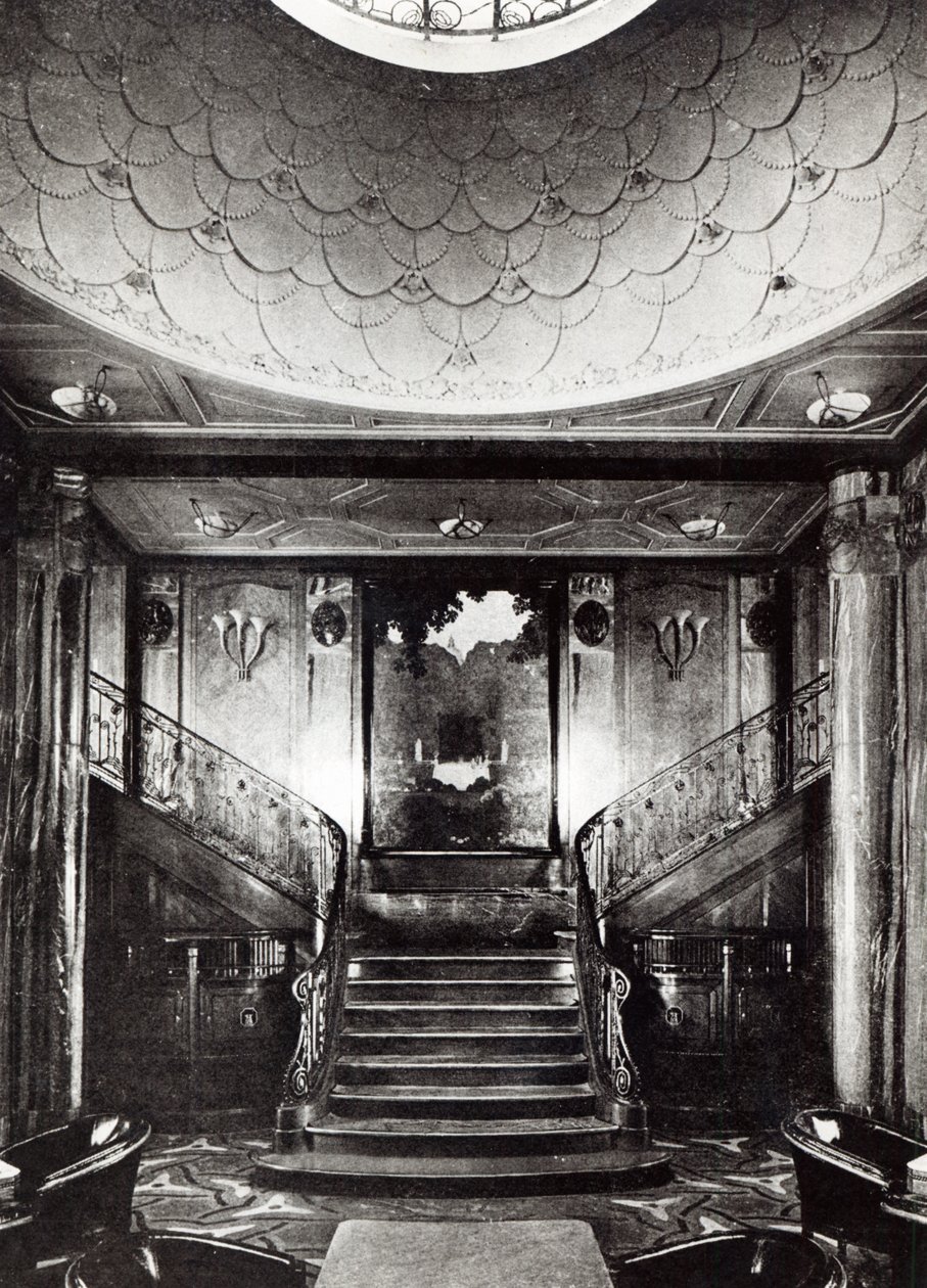 Sala de fumar de primera clase del transatlántico París, c.1925 de French Photographer
