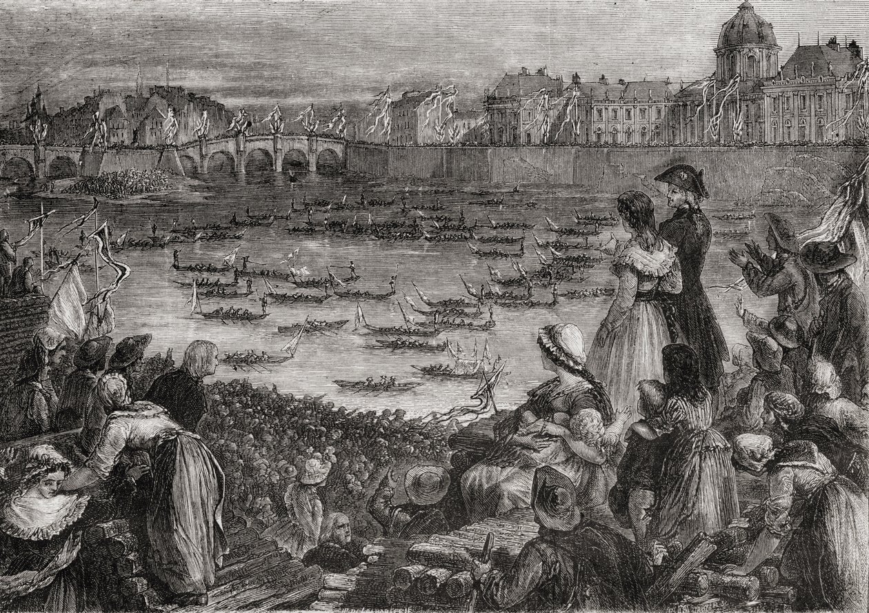 Un torneo en el agua en el Champs de Mars, París de French School