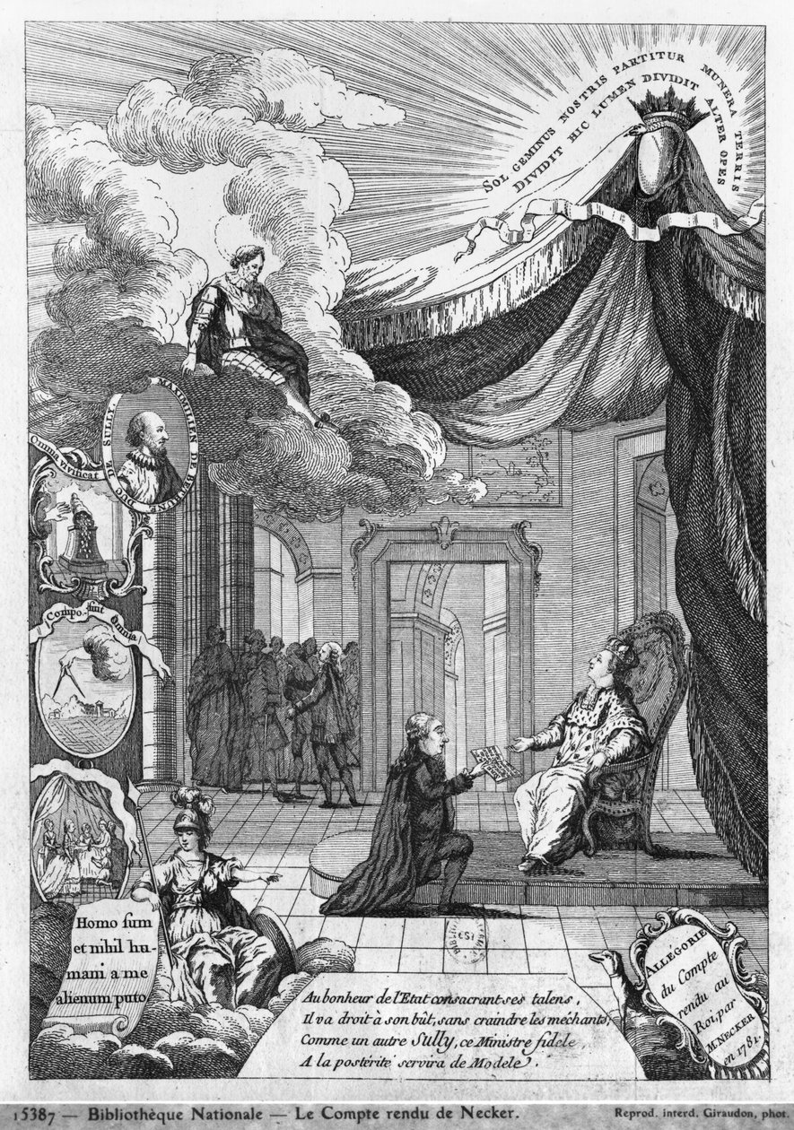 Alegoría del Informe Dado a Luis XVI (1754-93) por Jacques Necker (1732-1804) en 1781 de French School