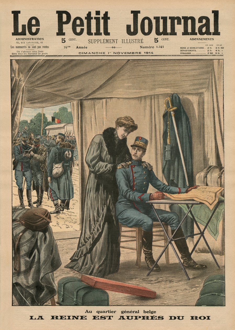 En el cuartel general belga, la reina se queda con el rey, ilustración de portada de 