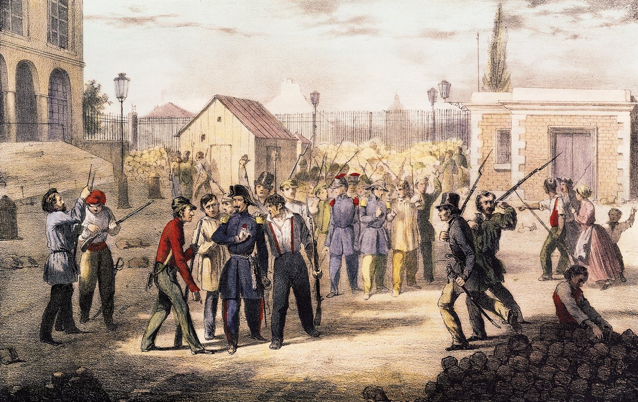 Ataque a la Barriere Fontainebleau, 25 de junio de 1848 de French School