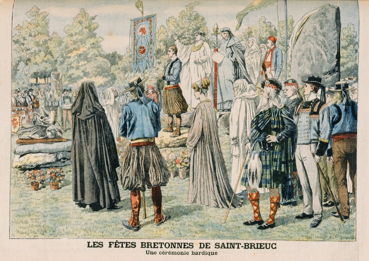 Ceremonia bardica en Saint-Brieuc, Bretaña, ilustración de 