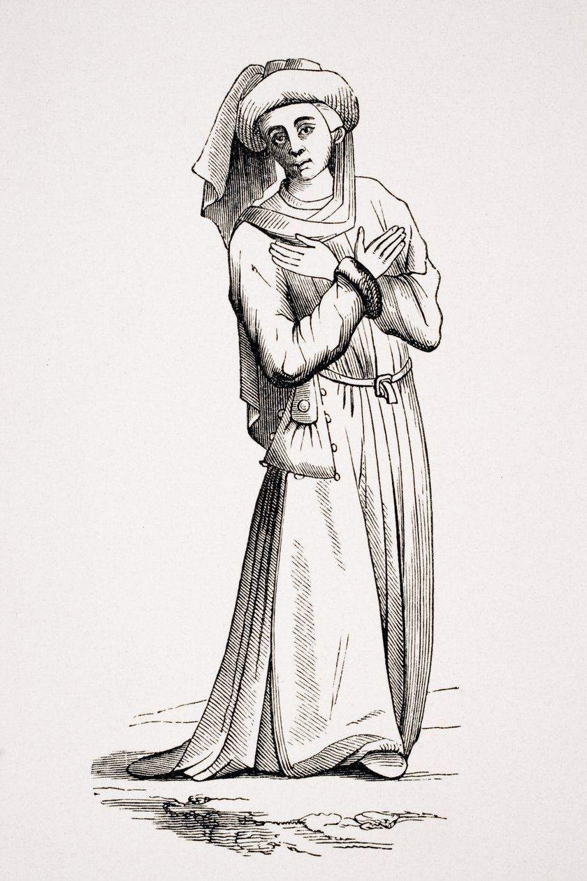 Abogado, después de un dibujo en un manuscrito del siglo XV, de 