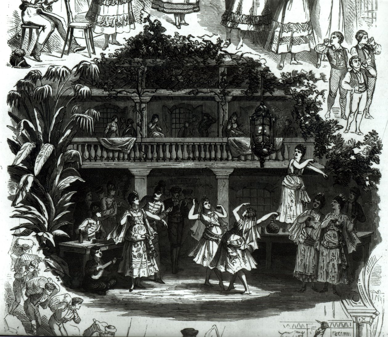 Carmen en la taberna Lilas Pastia, escena de la ópera de Georges Bizet (1838-75) de French School