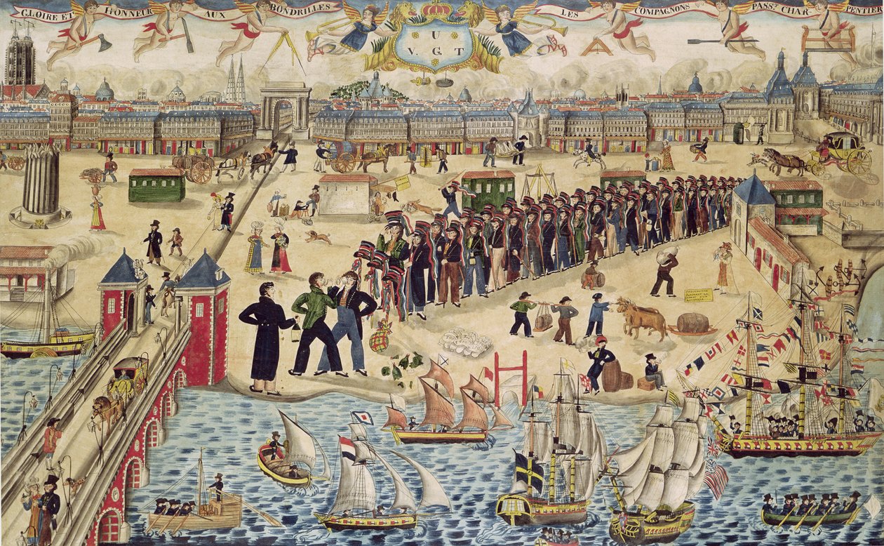 Aprendices de carpintero al final de su gira, 1826 de French School