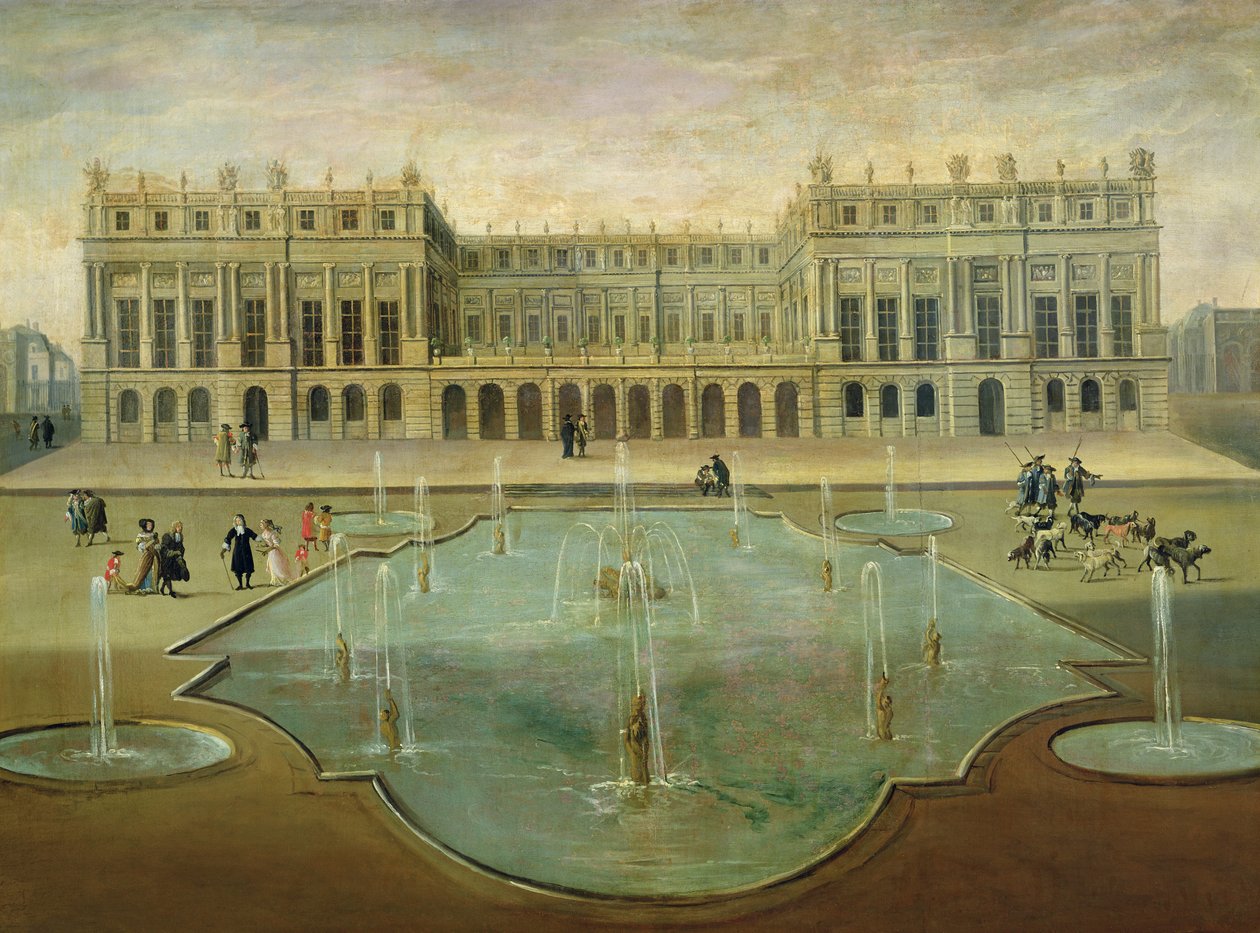 Château de Versailles desde el lado del jardín, antes de 1678 de French School
