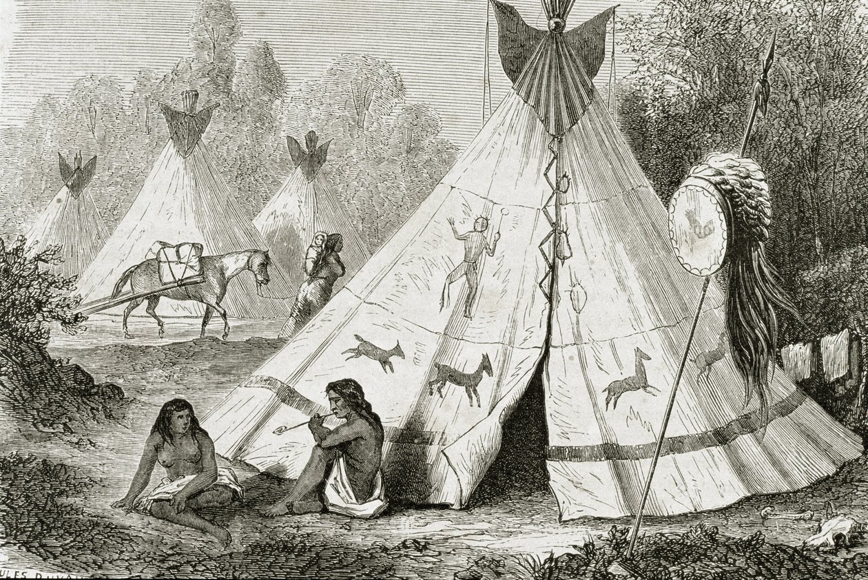 Campamento indio comanche en la década de 1850, de 