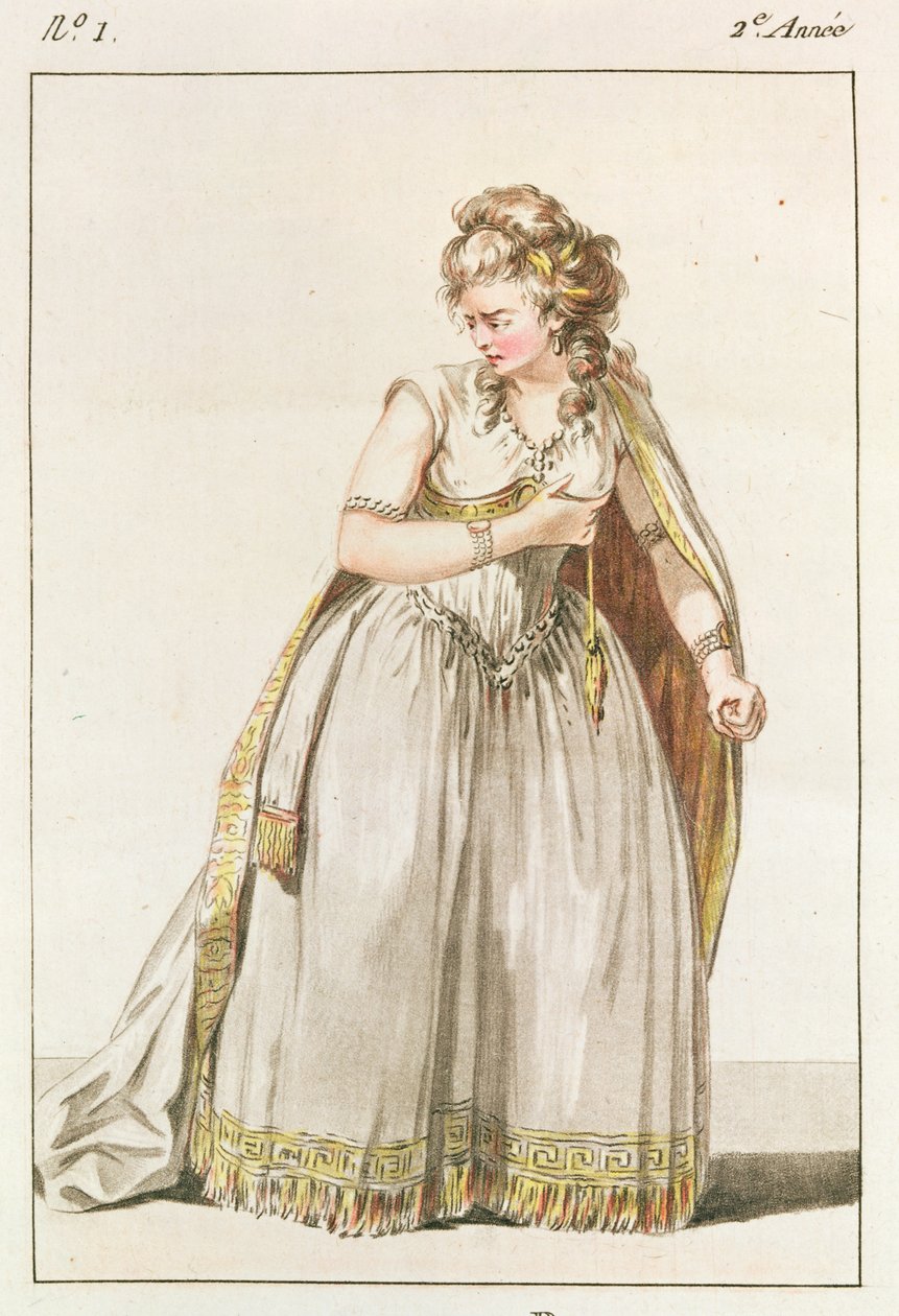 Vestuario de Madame Vestris en el papel de Pauline en Polyeucte, Acto IV, 1786 de French School