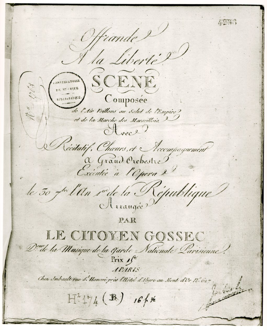 Portada de la partitura de 