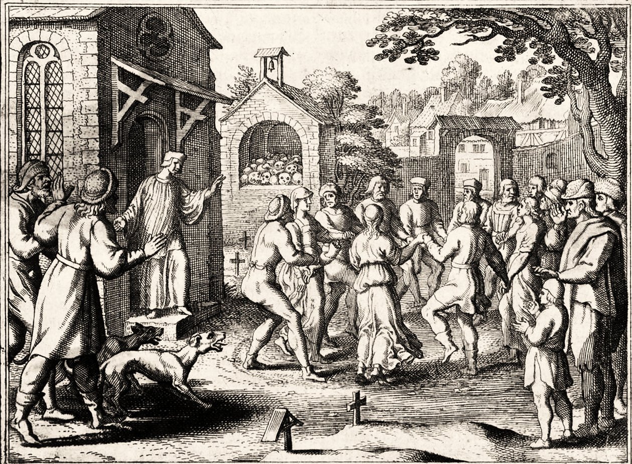 La Plaga del Baile, Estrasburgo, Alsacia. 1518 de French School