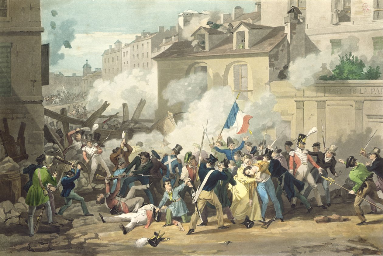 Defensa de una barricada, 29 de julio de 1830 de French School